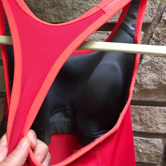 Nike Drifit Long Tank Top Training athletic Small Neon Orange Pink NWT - Picture 8 of 12